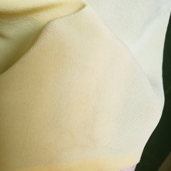 Acne Studios Mallory Dress Blue Yellow Silk Drape Front Keyhole Back 38 US 6 - Picture 9 of 10